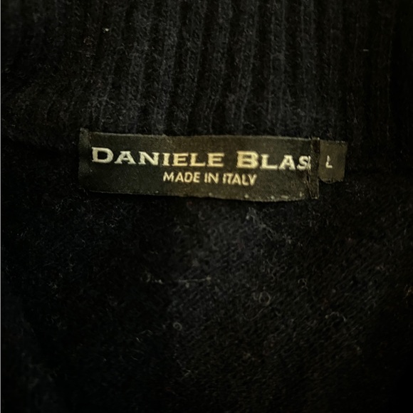 Daniele Blasi Men’s Navy and Red Wool Quarter Zip Sweater Size L - Picture 2 of 8